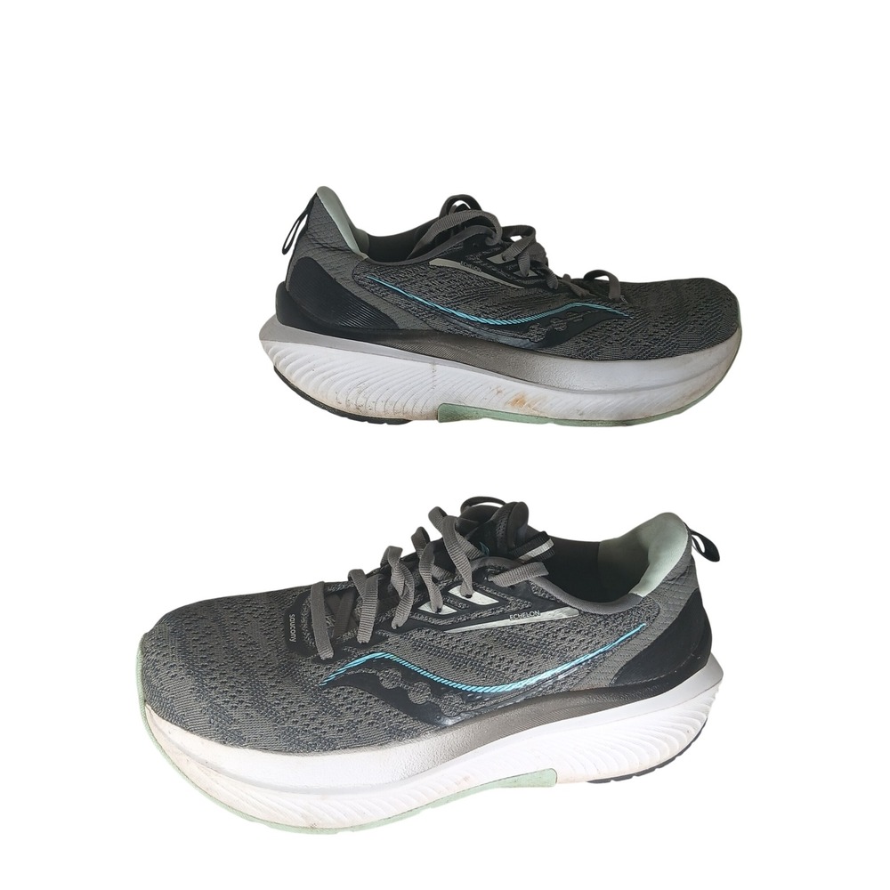 Saucony Echelon 9 Women 7.5 Grey Mint Running Shoes Cushioned S10765-20